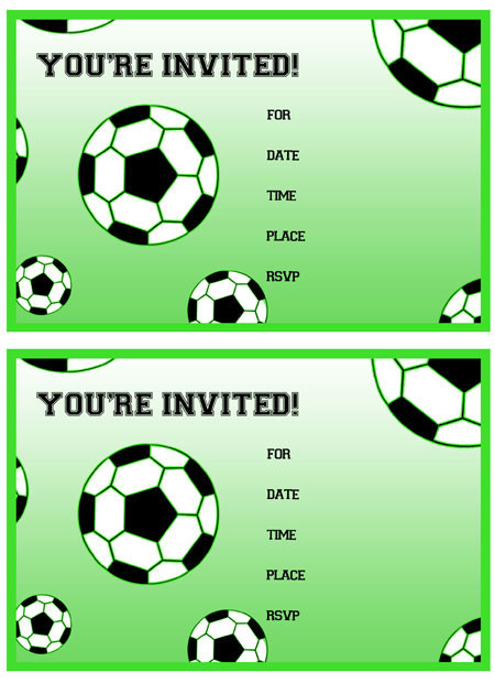 Soccer Birthday Invitations
 Free Printable Soccer Birthday Party Invitations