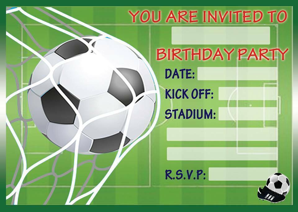 Soccer Birthday Invitations
 BOYS FOOTBALL THEME BIRTHDAY PARTY INVITATIONS KIDS