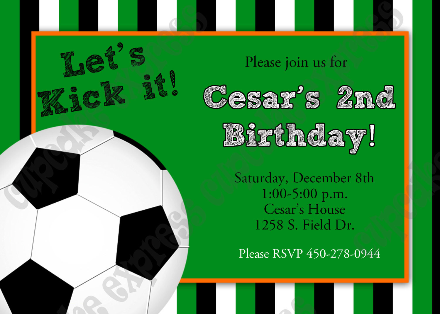 Soccer Birthday Invitations
 DIY SOCCER Birthday Party PRINTABLE Invitation 5x7 green