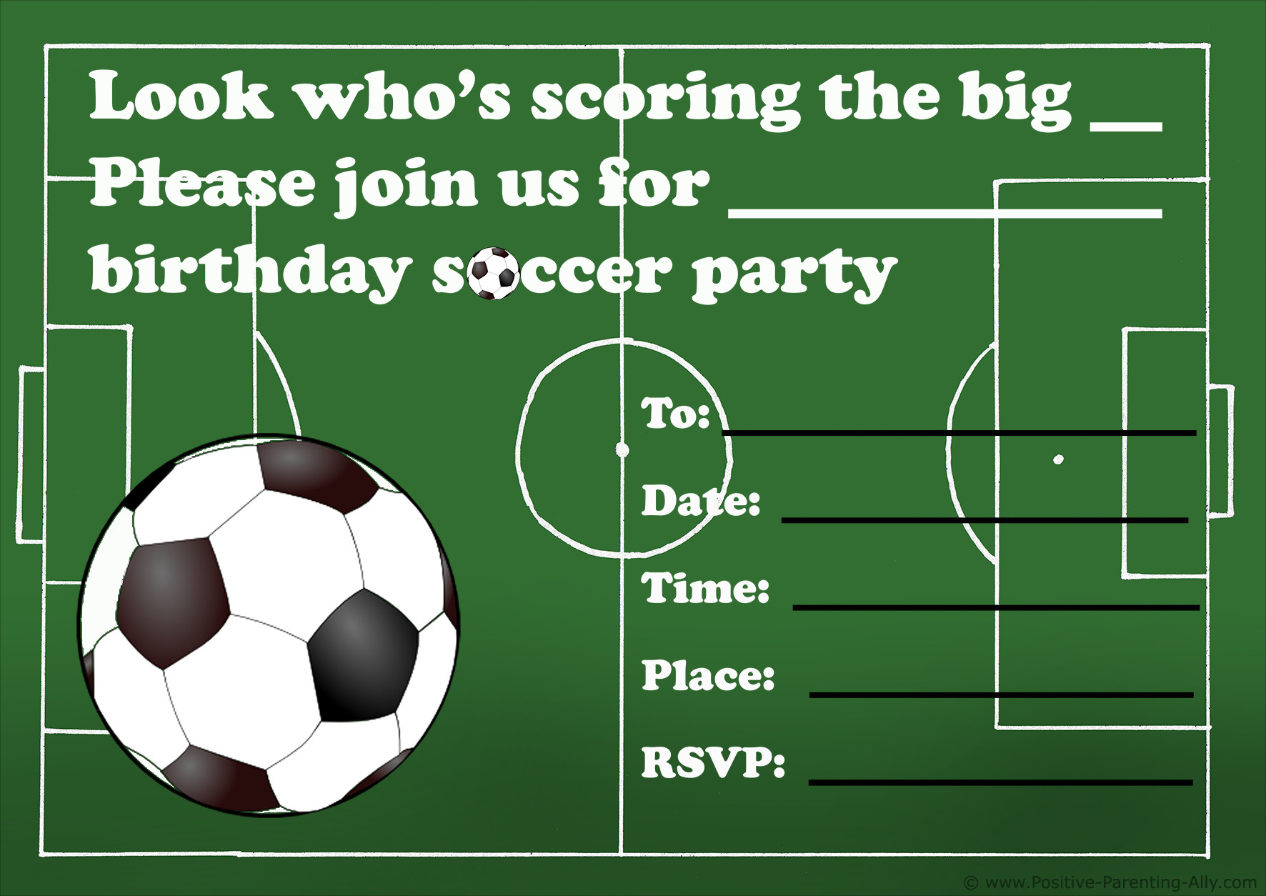 Soccer Birthday Invitations
 Free Printable Birthday Party Invitations for Kids High