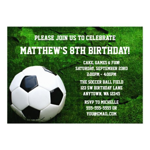 Soccer Birthday Invitations
 Soccer Birthday Party Invitations 5" X 7" Invitation Card