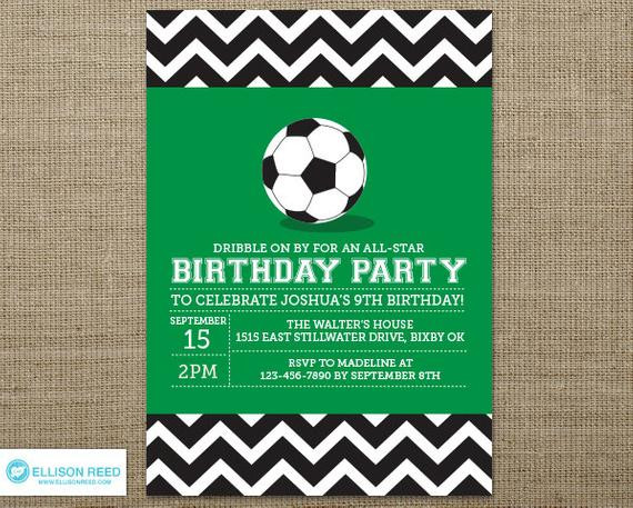 Soccer Birthday Invitations
 Soccer Invitation Sports Birthday Soccer Printable