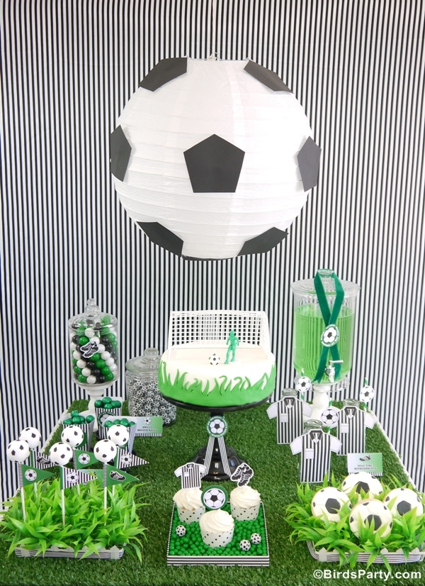Soccer Birthday Party Ideas
 Soccer Football Birthday Party Desserts Table & Printables