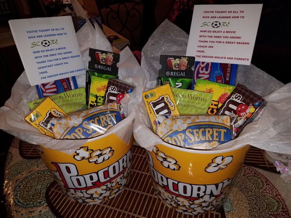 Soccer Gift Basket Ideas
 Soccer coach t basket idea With images