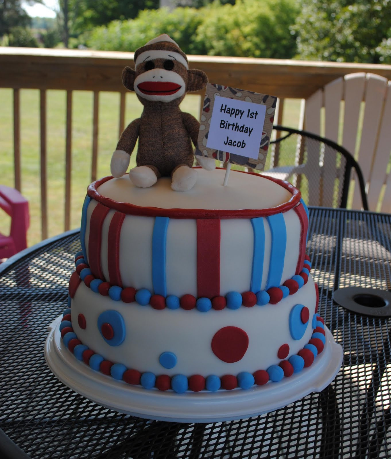 Sock Monkey Birthday Cake
 Life of a Modern Mom Sock Monkey Birthday Cake