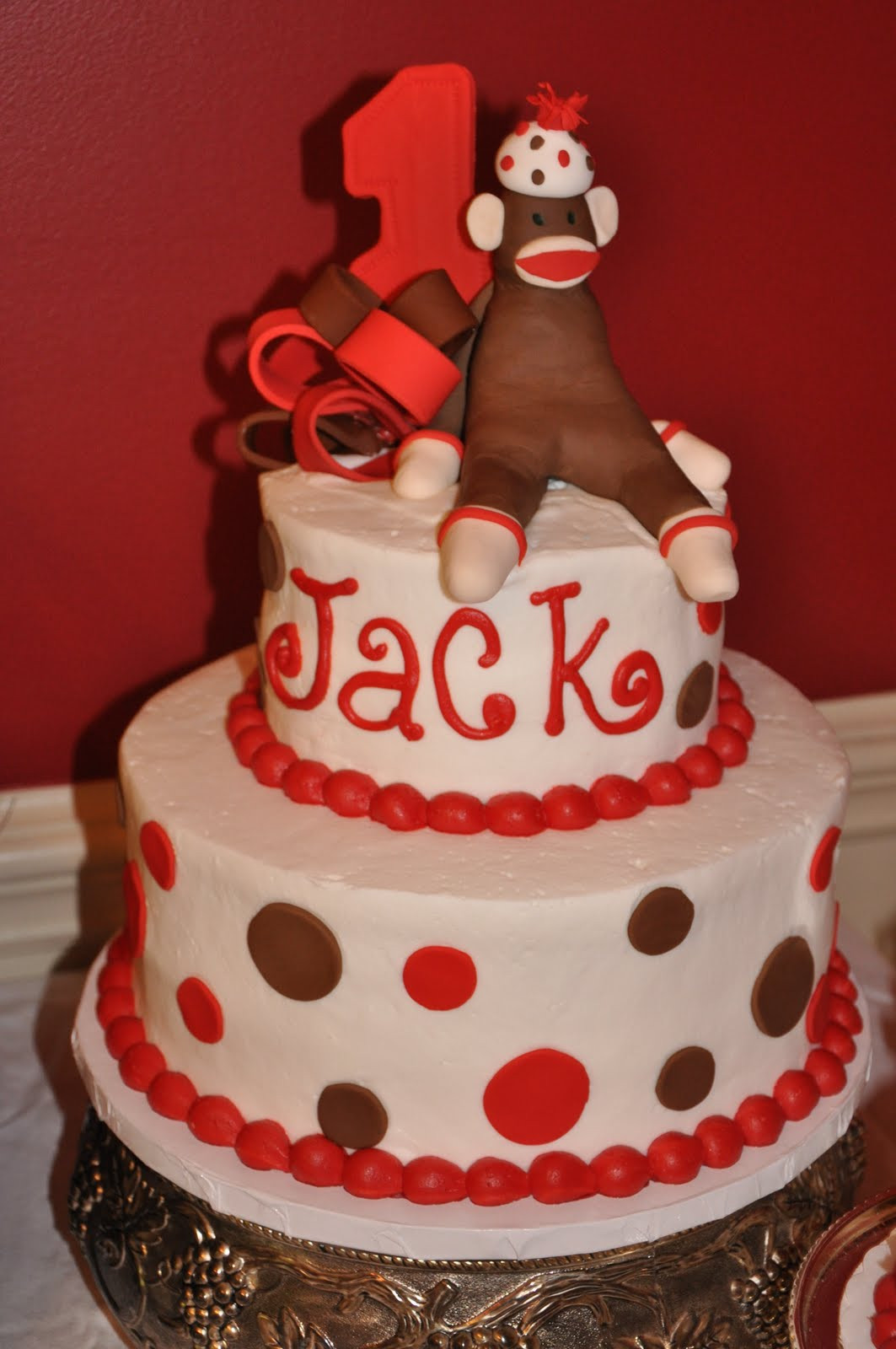 Sock Monkey Birthday Cake
 Long Party of Five A Sock Monkey Birthday Party
