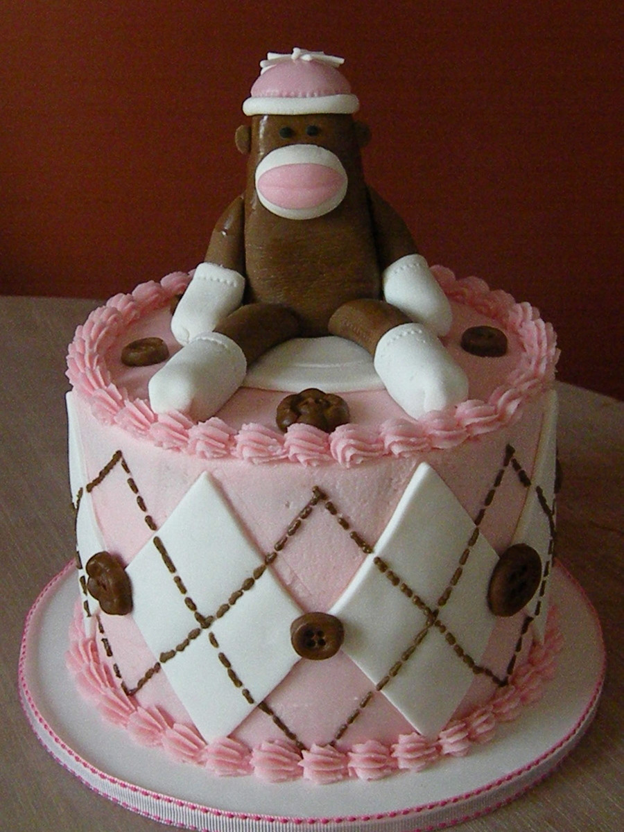 Sock Monkey Birthday Cake
 Pink Sock Monkey Cake CakeCentral