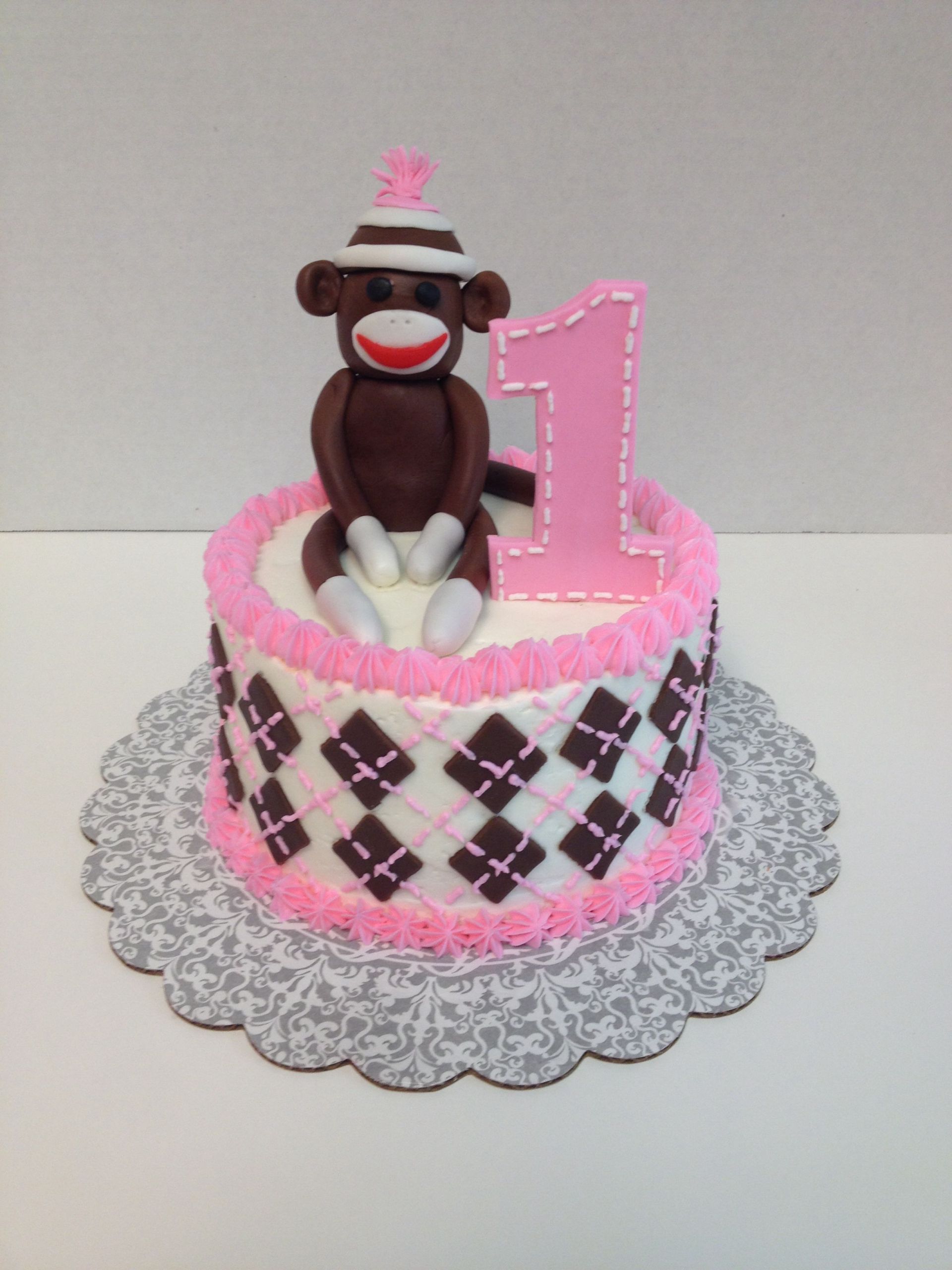 Sock Monkey Birthday Cake
 Sock Monkey Smash Cake My Cake Creations