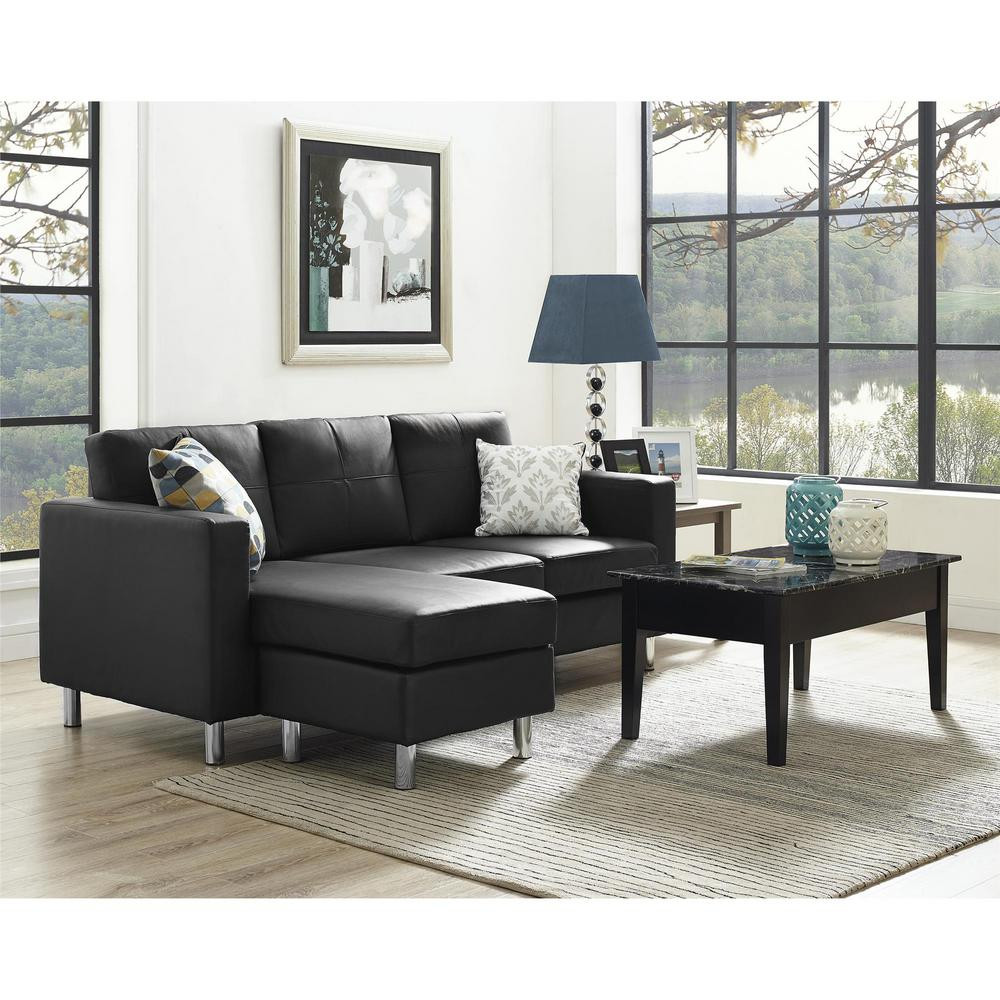 Sofa For Small Living Room
 Dorel Living Small Spaces 2 Piece Configurable Black
