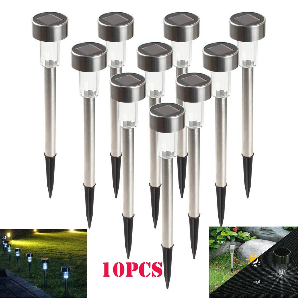 Solar Led Landscape Light
 Stainless Steel Outdoor Solar LED Lights 10 pcs