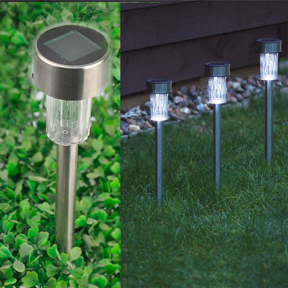 Solar Powered Landscape Lights
 10 X Solar Powered Stainless Steel LED Post Lights Garden