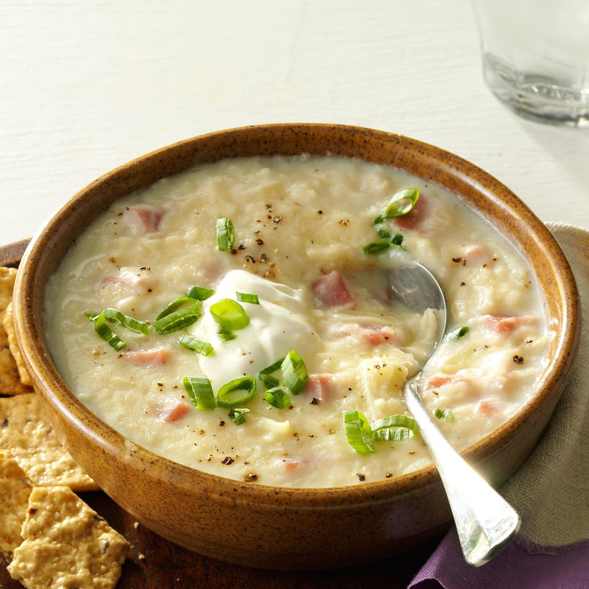 Soup Recipes With Ham
 Slow Cooker Potato & Ham Soup Recipe