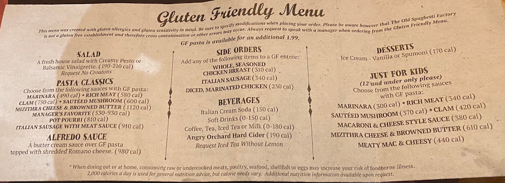 Spaghetti Factory Gluten Free
 Gluten Free at The Old Spaghetti Factory 2020 Gluten