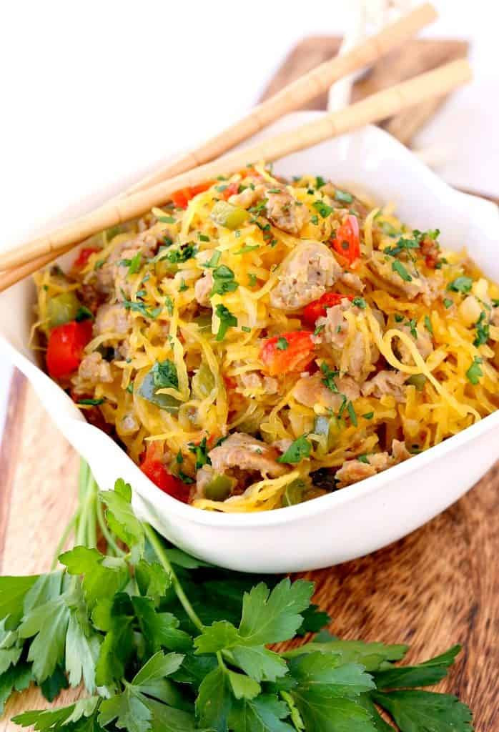 Spaghetti Squash Stir Fry
 Sausage and Pepper Spaghetti Squash Stir Fry Mantitlement