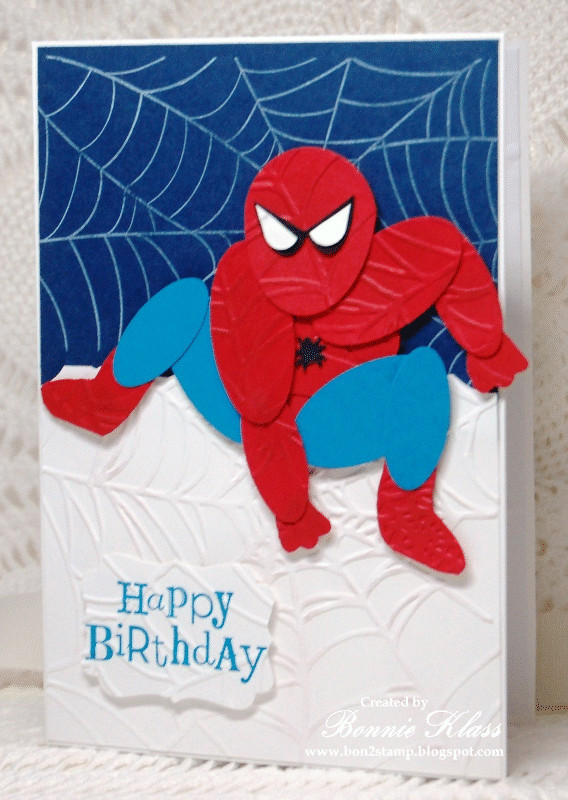 Spiderman Birthday Card
 Stamping with Klass Spectacular Birthday