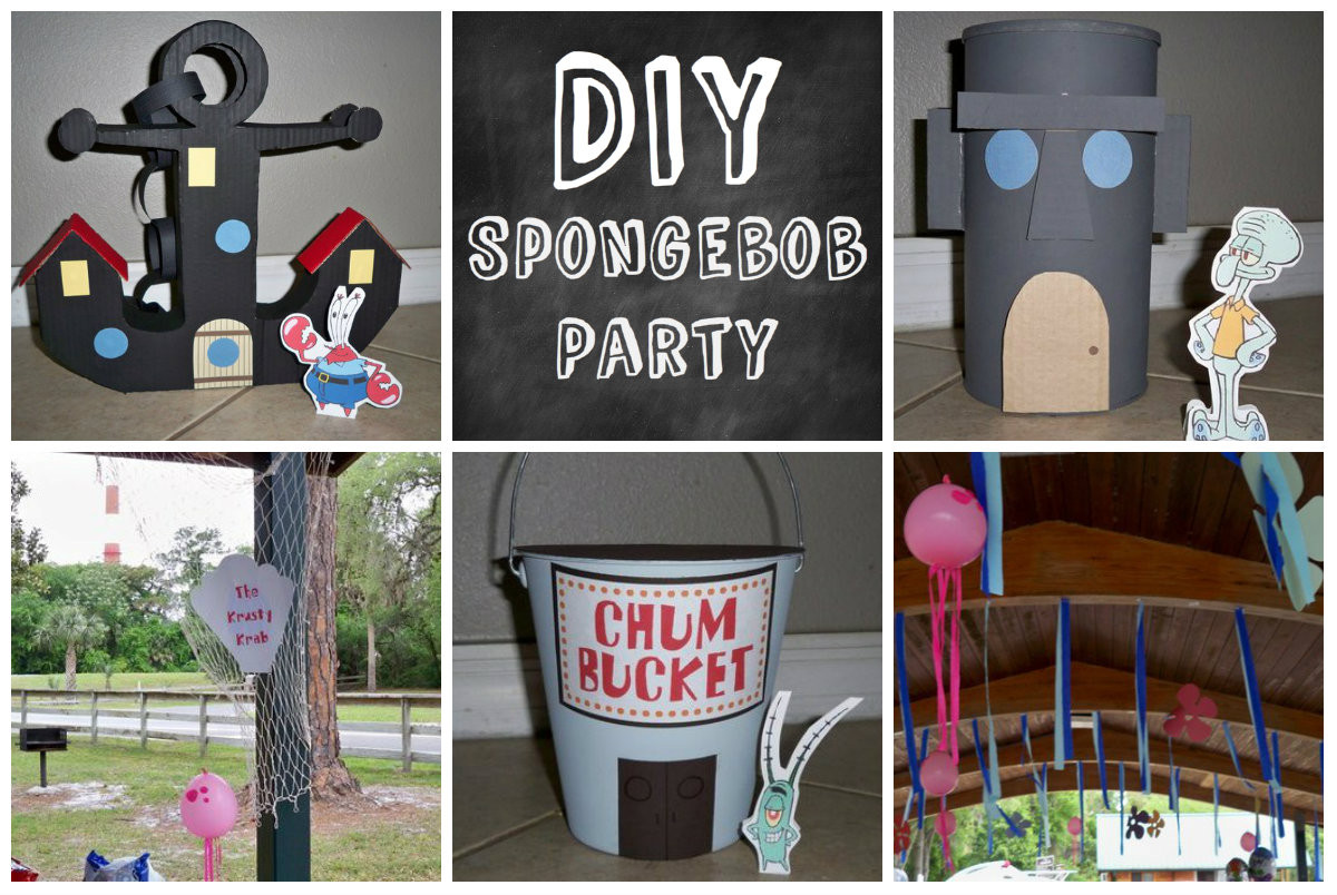 Spongebob Birthday Decorations
 Mom has Cooties DIY Spongebob Party