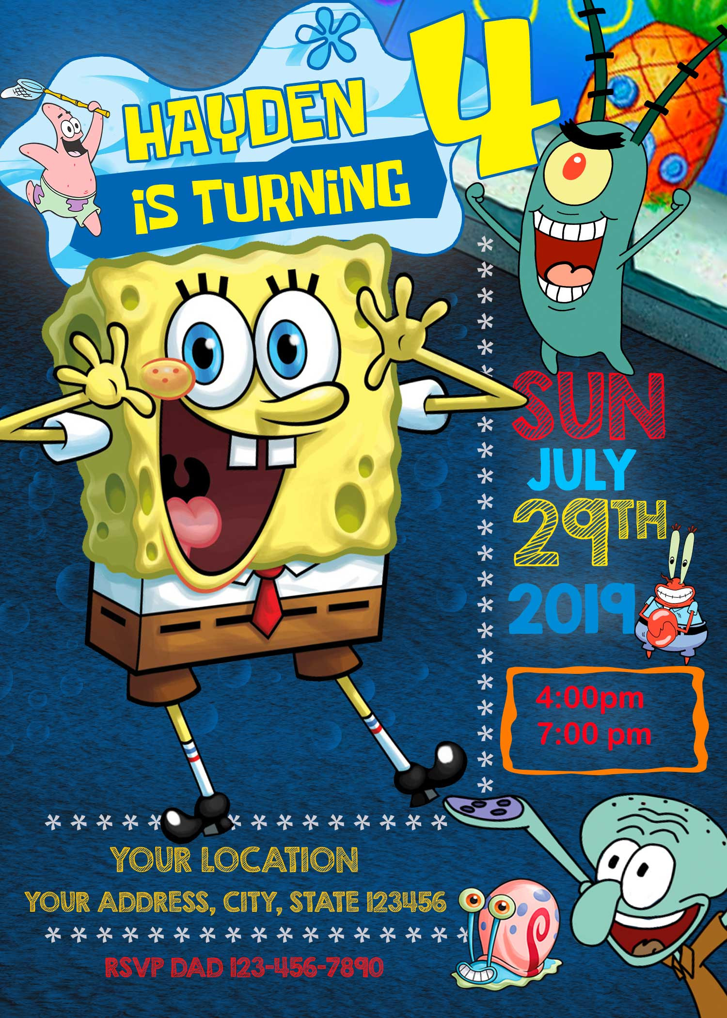 Spongebob Birthday Invitations
 Spongebob Squarepants Birthday Invitation 2 oscarsitosroom