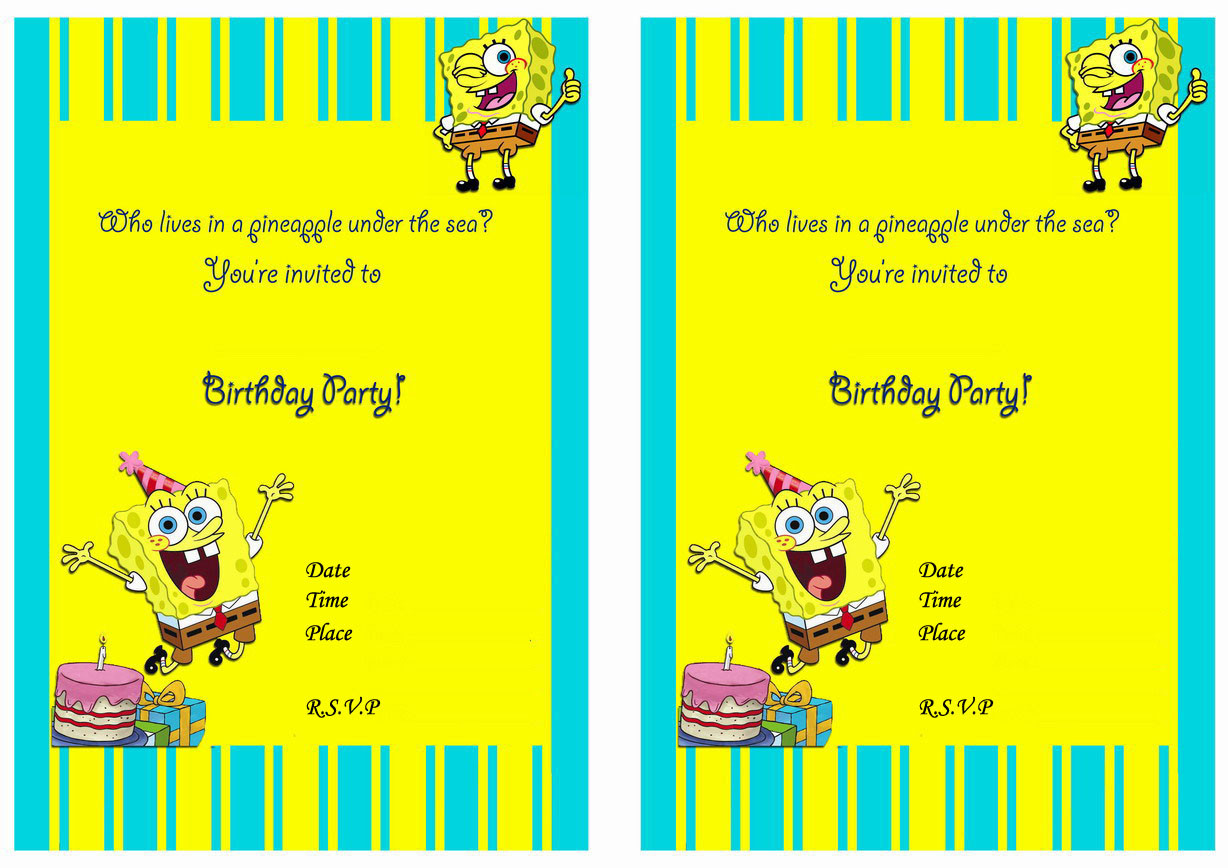 Spongebob Birthday Invitations
 Spongebob Birthday Invitations