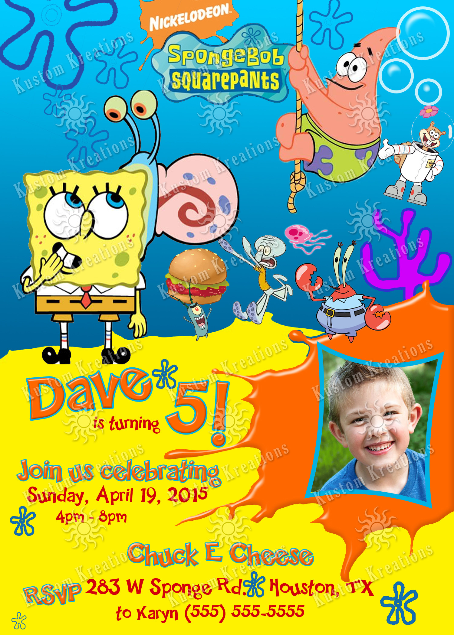 Spongebob Birthday Invitations
 Spongebob Birthday Invitations