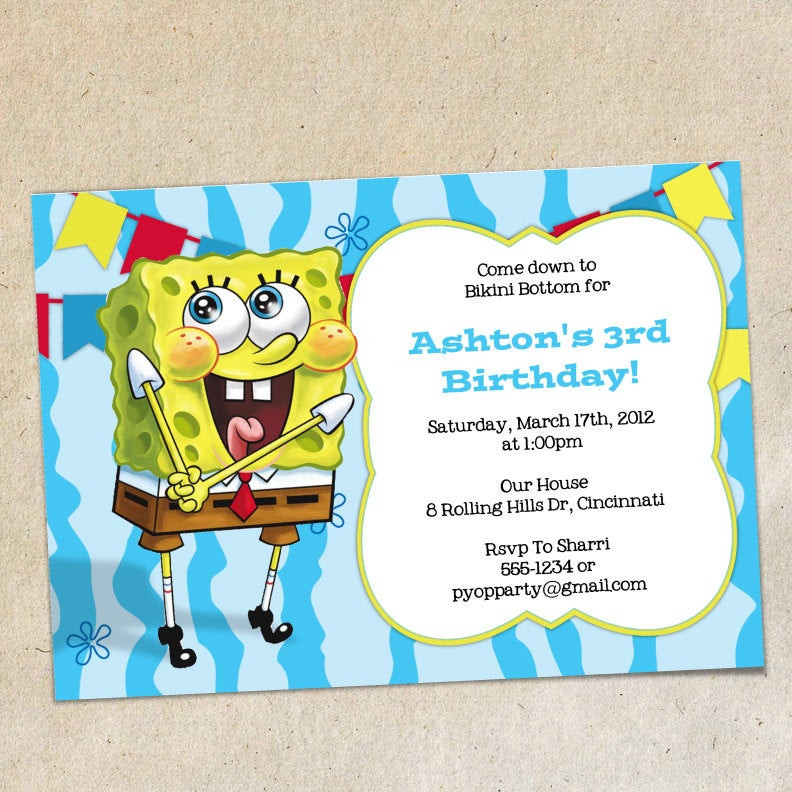 Spongebob Birthday Invitations
 Spongebob Party Invitation Template Spongebob Party