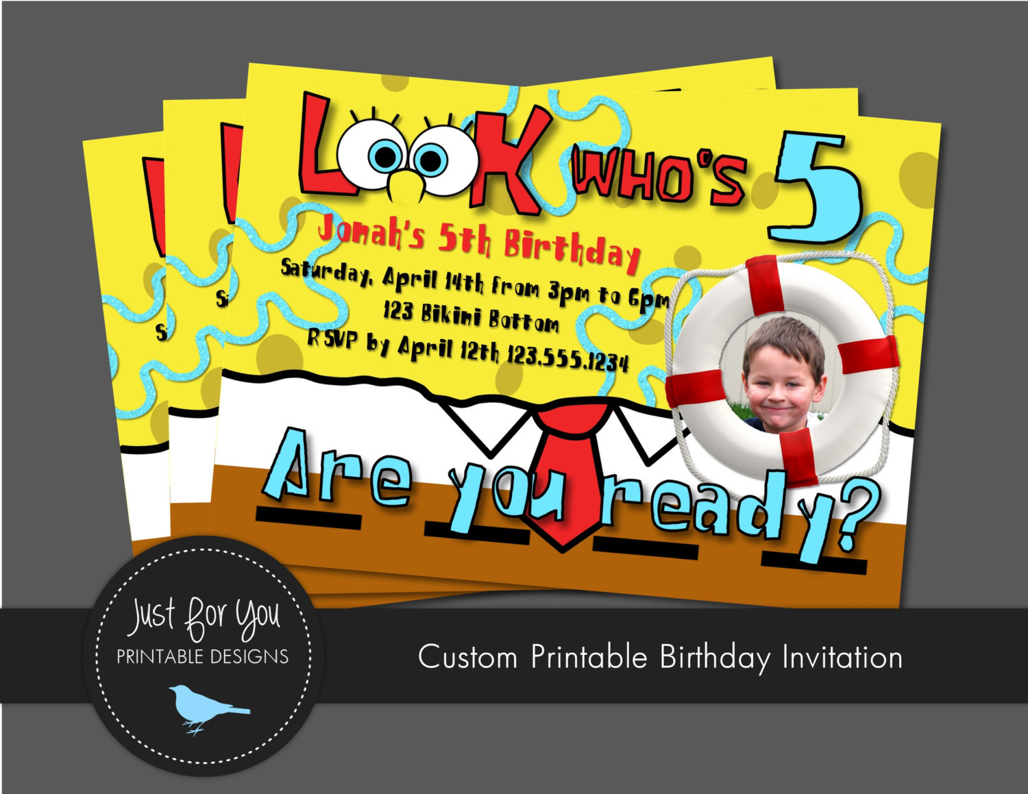 Spongebob Birthday Invitations
 Spongebob Squarepants Inspired Birthday Invitation YOU PRINT