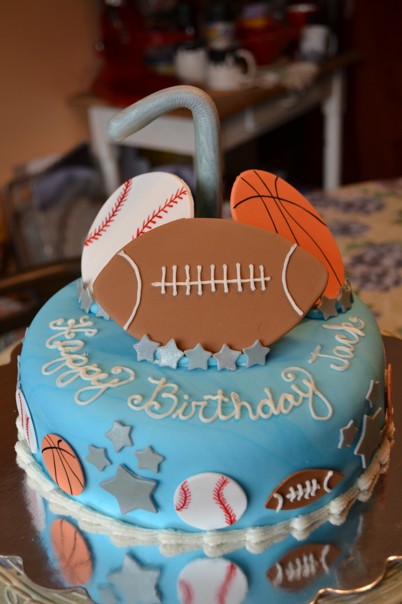 Sports Birthday Cakes
 The Crocheted Cupcake Sports themed birthday cake and