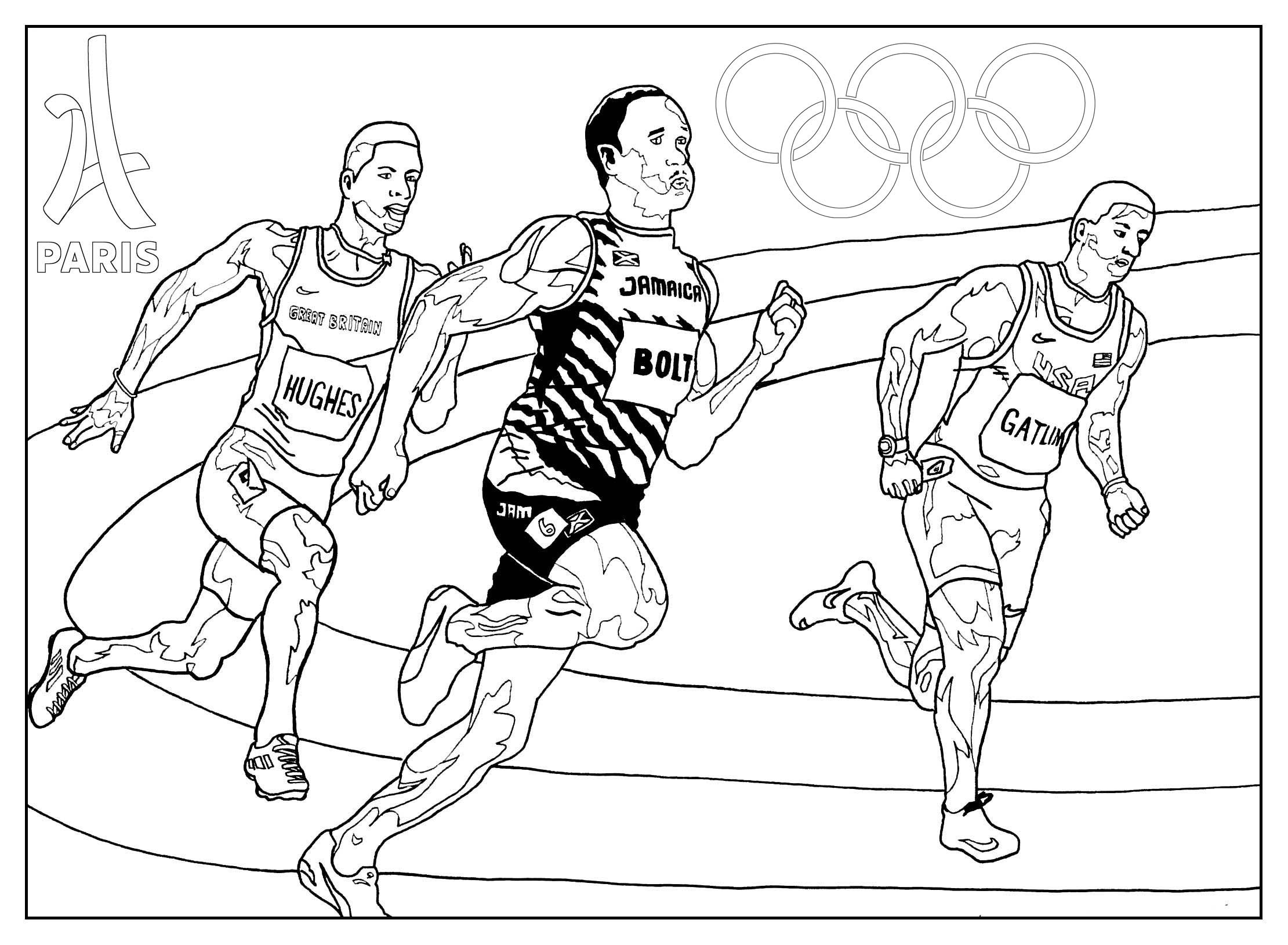 Sports Coloring Pages For Adults
 Games athletics paris 2024 Olympic and sport Adult