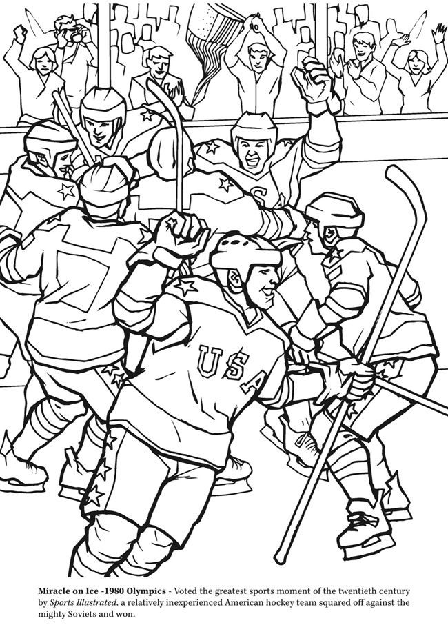 Sports Coloring Pages For Adults
 GOAL The Hockey Coloring Book Dover Publications