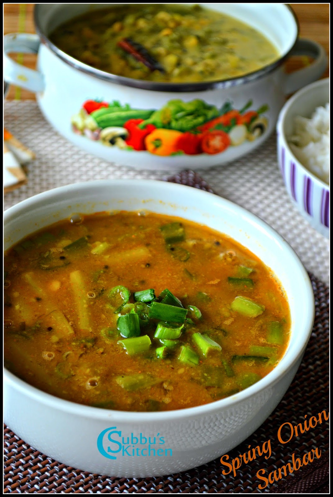 Spring Onion Recipe
 Spring ion Sambar Recipe