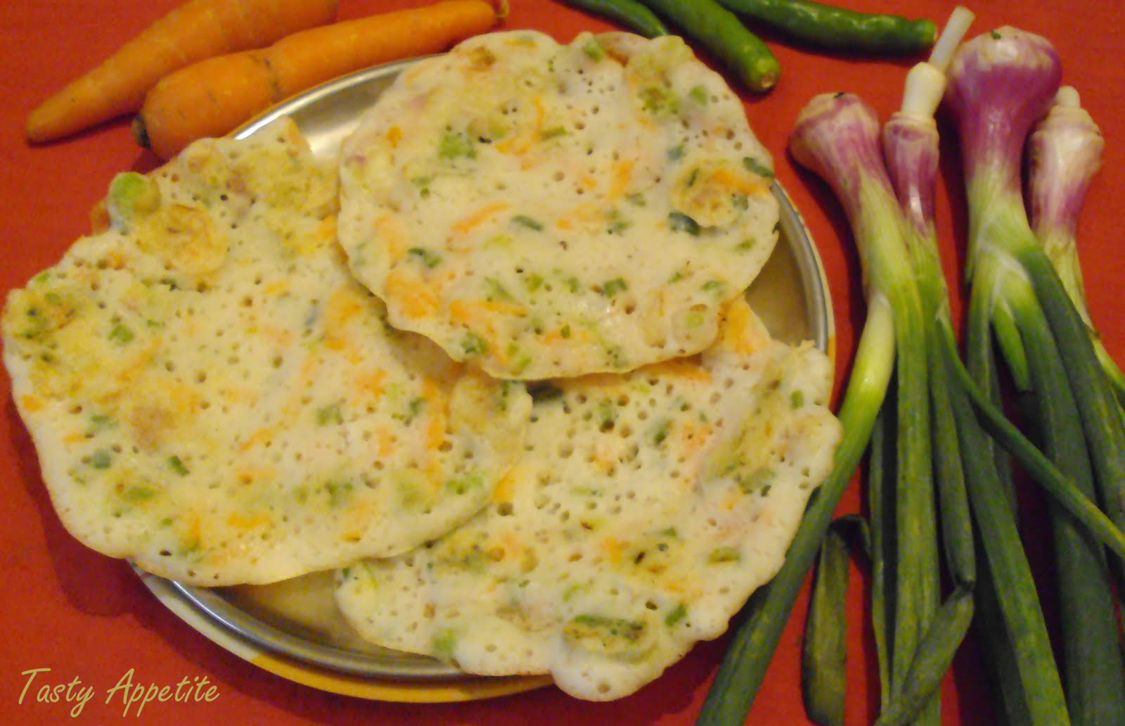 Spring Onion Recipe
 Spring ion Uthappam