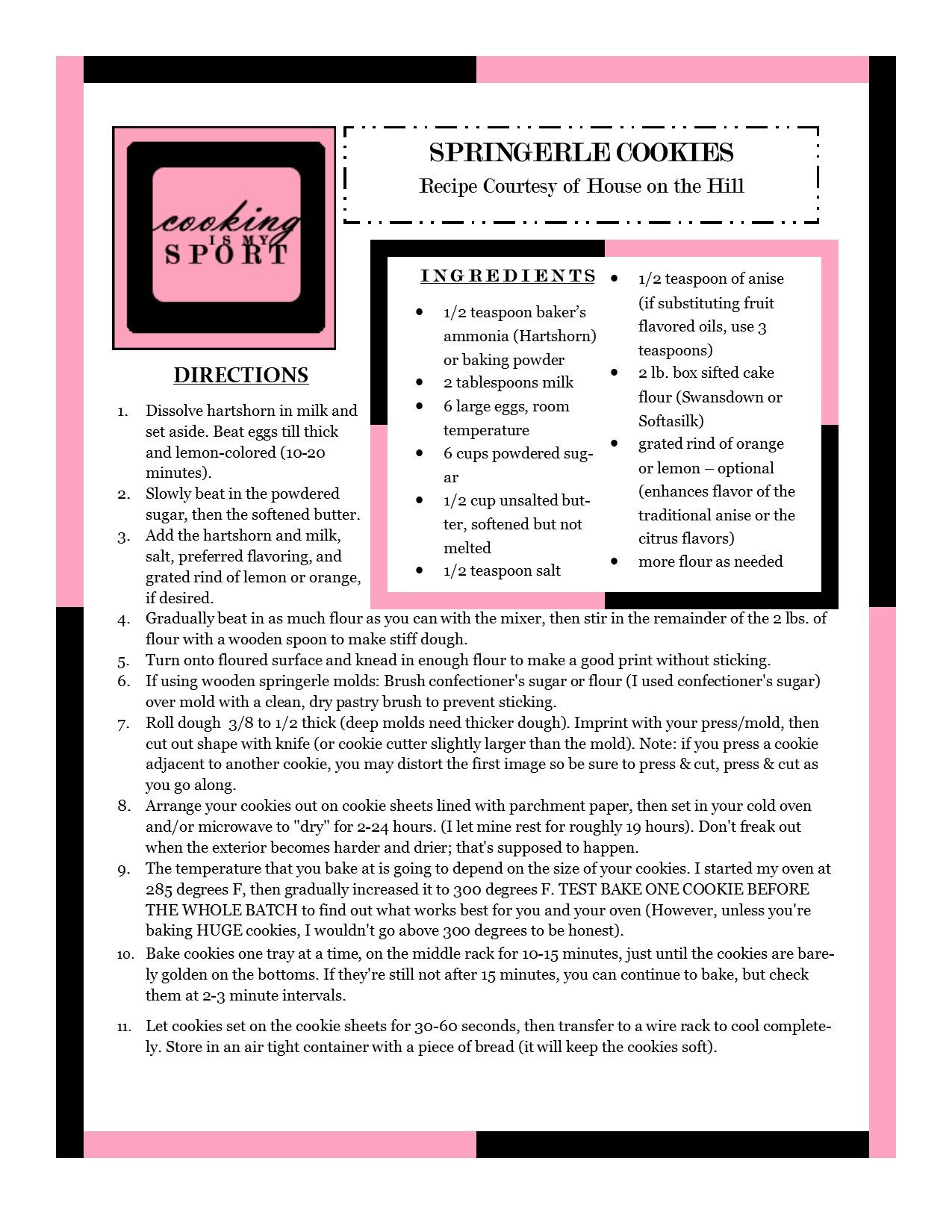 Springerle Cookies Recipe
 Springerle Cookies