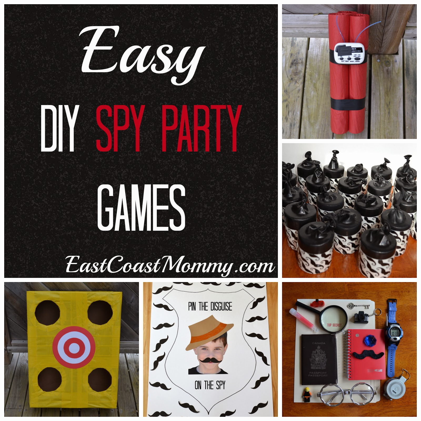 Spy Birthday Party
 East Coast Mommy DIY Spy Party 5 easy and inexpensive games