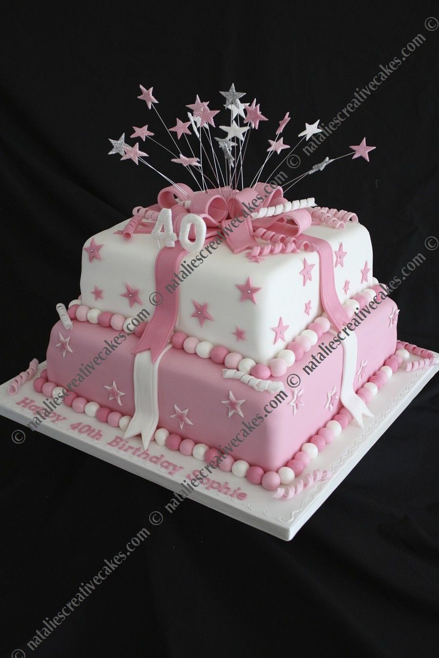 Square Birthday Cakes
 2 tier square birthday cake Google Search