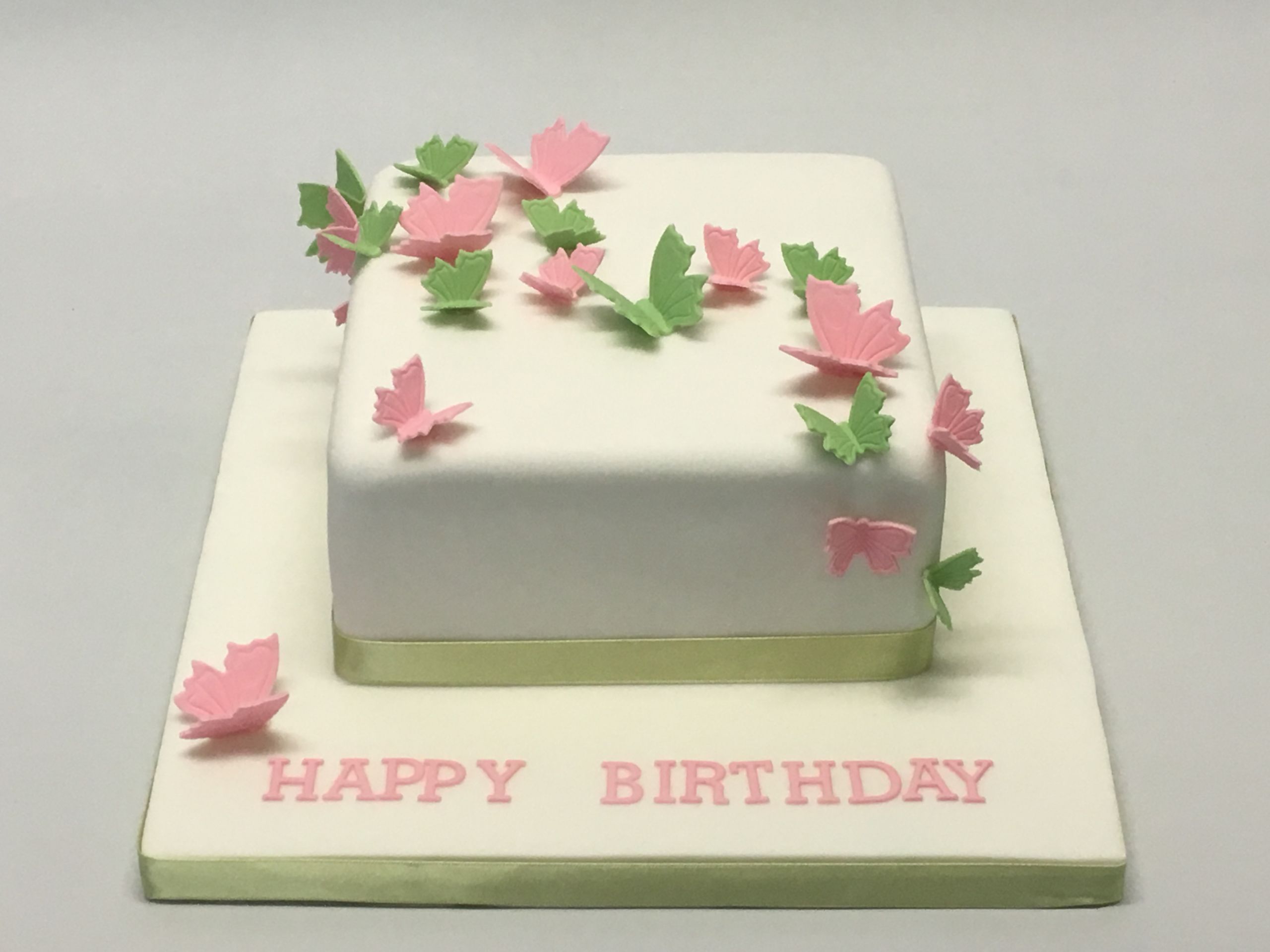 Square Birthday Cakes
 Square Butterfly Cake Fondant Cakes Cakes line