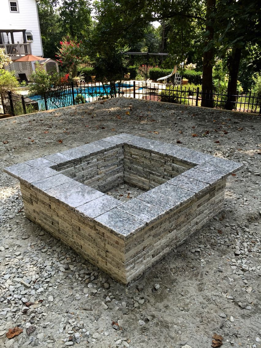 Square Firepit Ideas
 Square Grey Blend Fire Pit