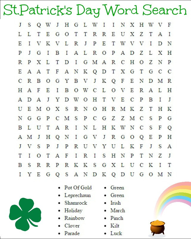 St Patrick Day Activities For Kids
 Free St Patrick s Day Printable Activities For Kids