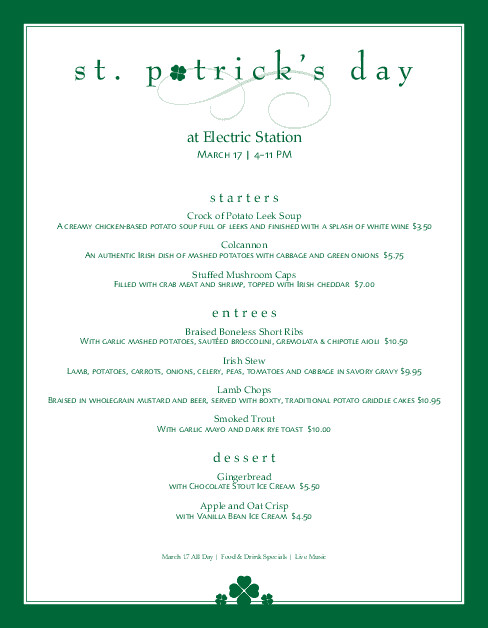 St Patrick Day Menu Ideas
 St Patrick Day Menu