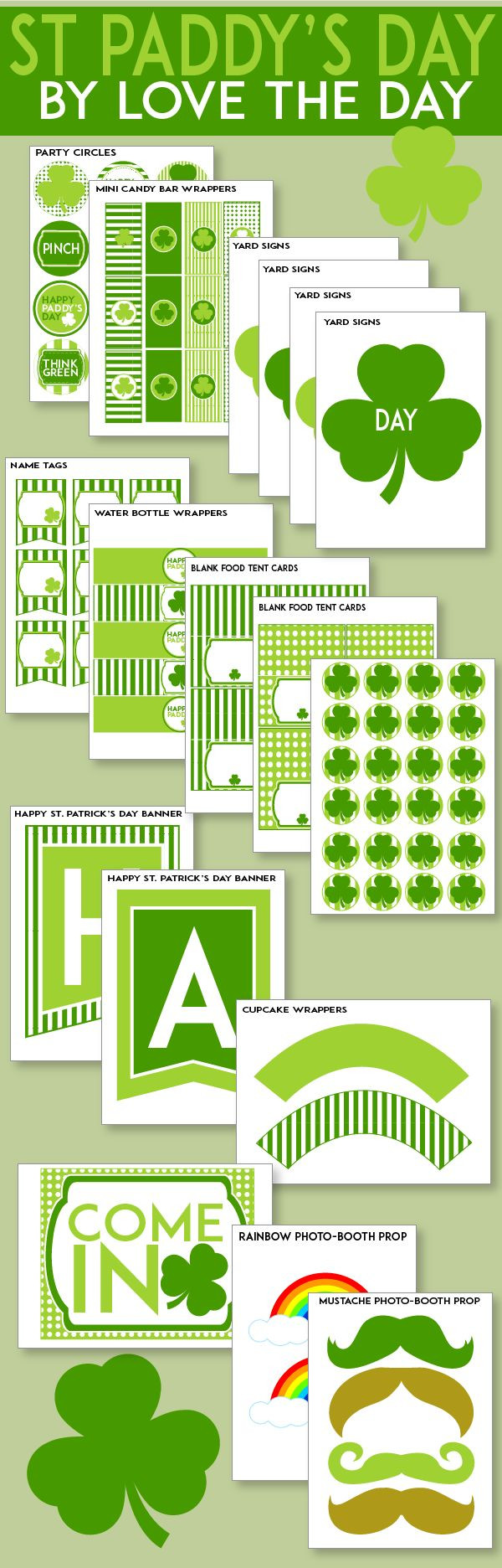 St Patrick Day Party Names
 FREE St Patrick’s Day Printable Party by Love The Day