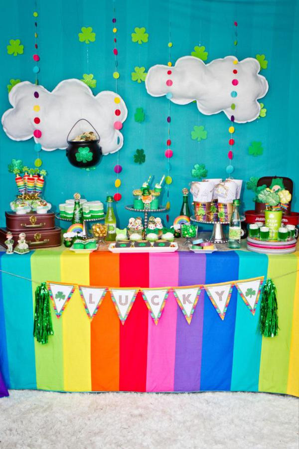 St Patrick's Day Birthday Party
 Kara s Party Ideas Rainbow Girl Boy Pot of Gold St