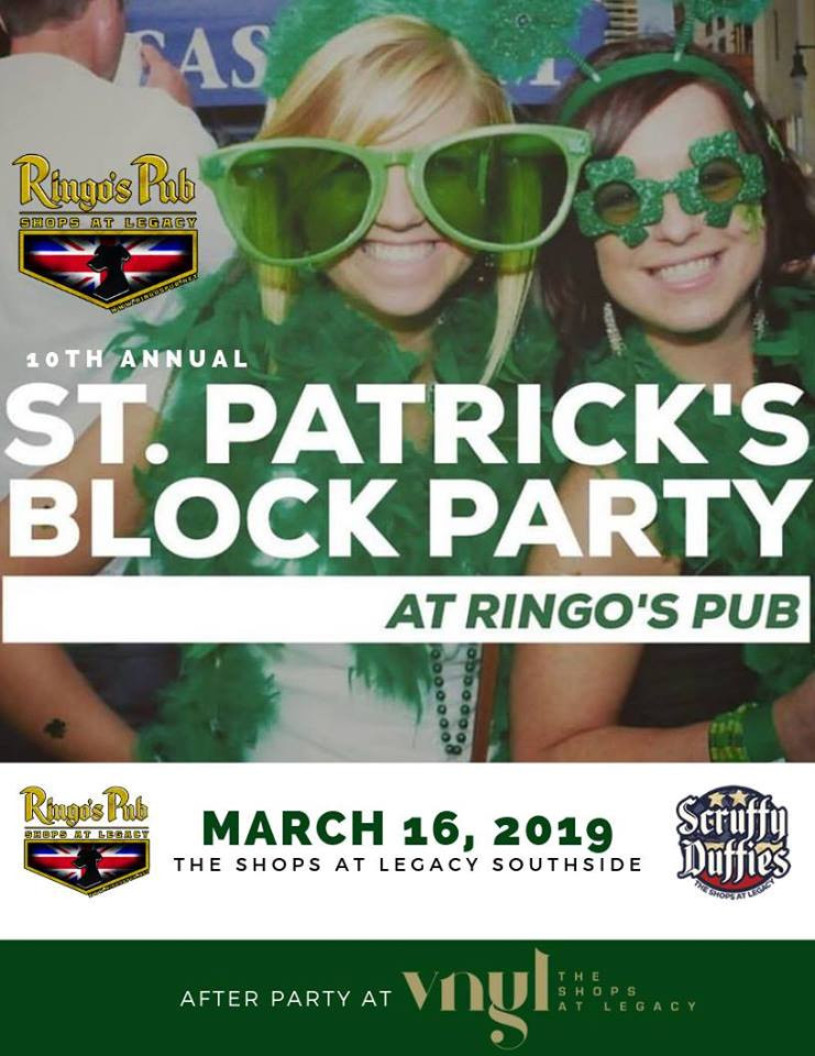 St Patrick's Day Block Party
 10th Annual St Patrick’s Day Block Party at Ringo’s Pub