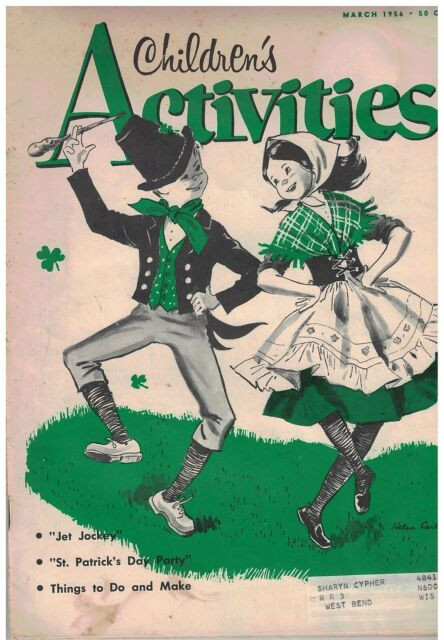 St Patrick's Day Children's Activities
 March 1956 Childern s Activities Magazine St Patrick s