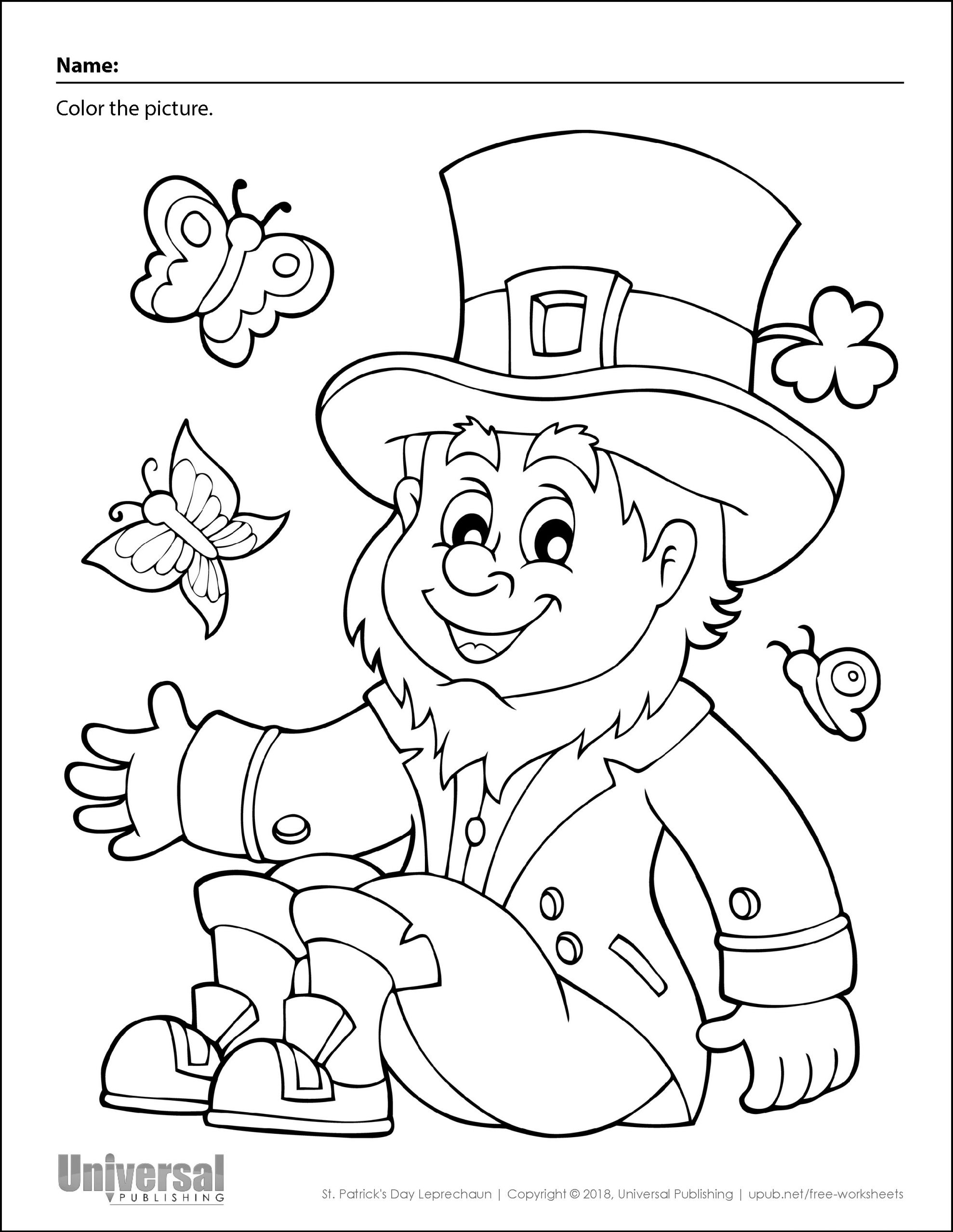 St Patrick'S Day Coloring Pages For Kids
 St Patricks Day Coloring Page Universal Publishing Blog