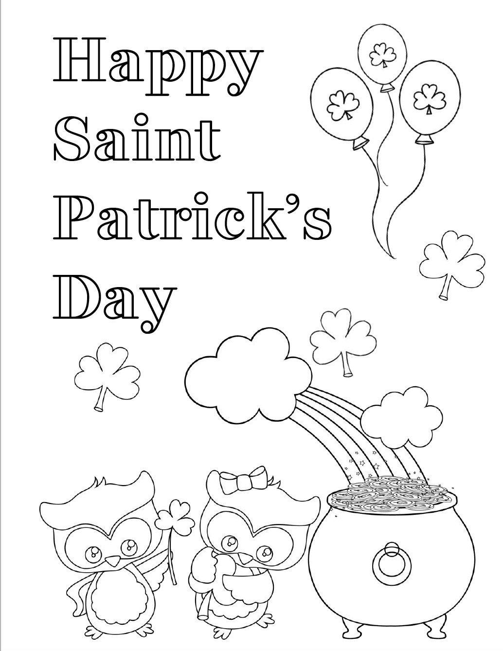 St Patrick'S Day Coloring Pages For Kids
 Free Printable St Patrick’s Day Coloring Pages 4 Designs
