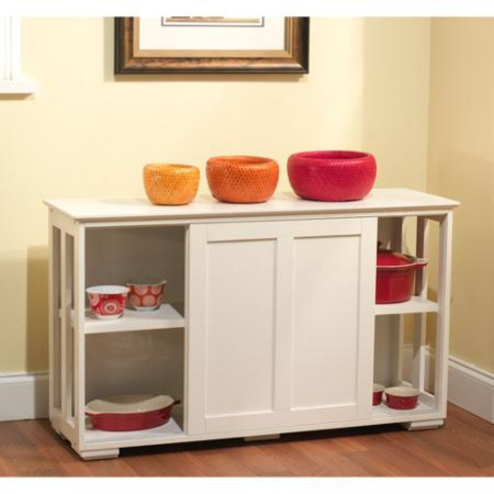 Stackable Kitchen Cabinet Organizer
 White Kitchen Storage Cabinet Stackable Sliding Door Wood