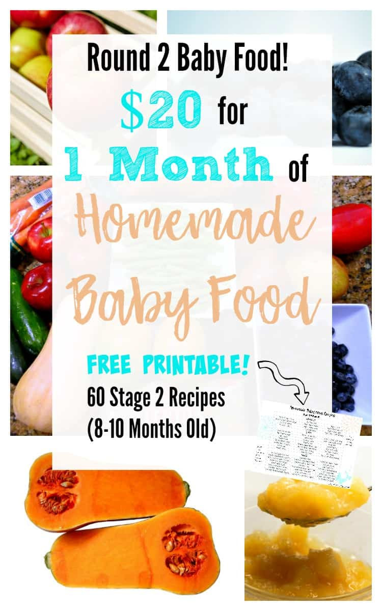 Stage 1 Baby Food Recipe
 $20 for 1 Month of Stage 2 Homemade Baby Food with Free