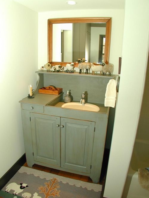 Stand Alone Bathroom Vanity
 Cabinet around sink would make out stand alone sink look