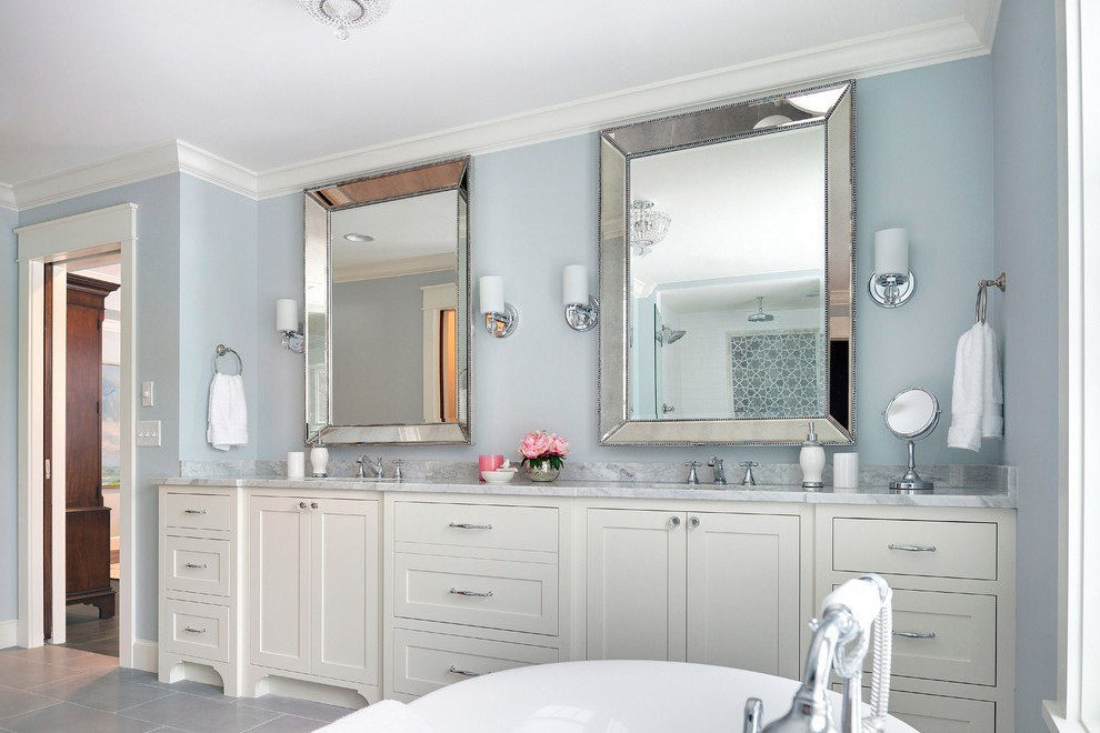 Stand Alone Bathroom Vanity
 minneapolis silver floor mirror bathroom transitional with