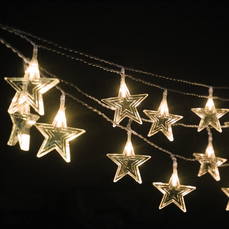 Star String Lights For Bedroom
 10M Waterproof Plastic Star Outdoor Lighting String