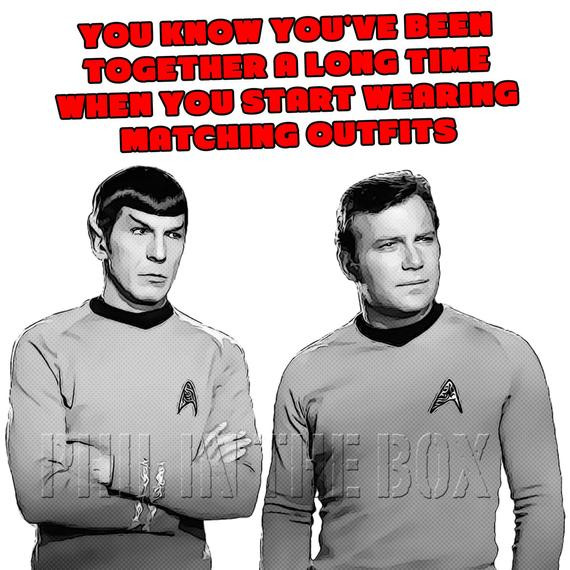 Star Trek Birthday Cards
 Items similar to Matching Outfits Anniversary Card Star