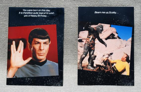 Star Trek Birthday Cards
 Vintage Star Trek Spock Captain Kirk Greeting Cards